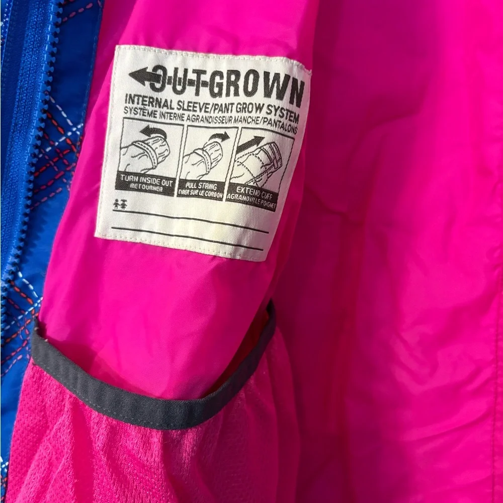 Girls Youth Large Columbia Blue Omni Tech Jacket With Pink Inner Lining Outgrown